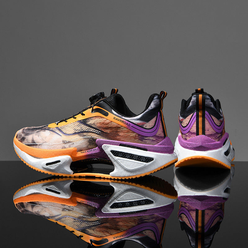 Damen gedämpfte Fashion-Plateau-Sneaker mit sichtbarer Luftkammersohle und elastischem Schaft Drune