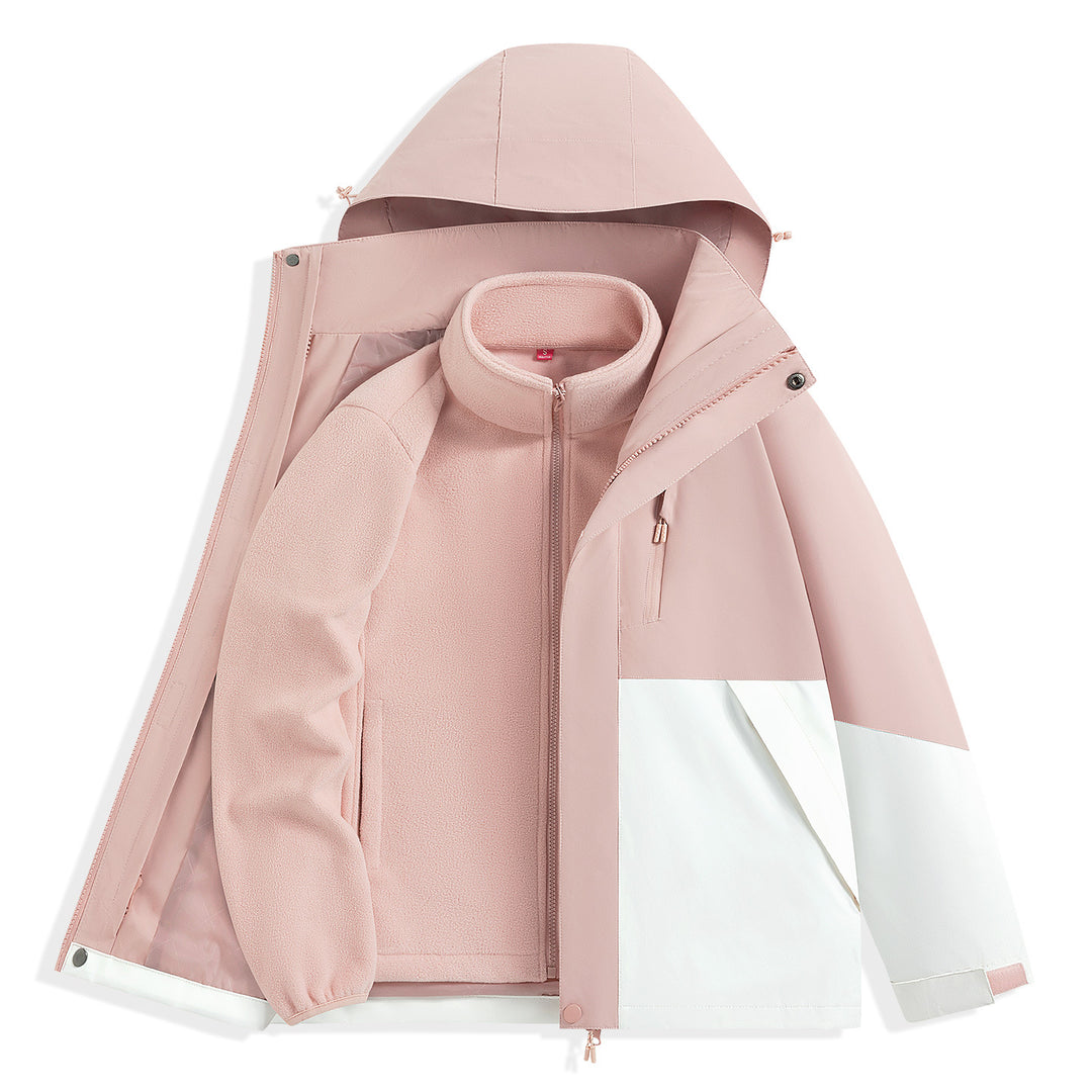 Herren zweilagiger Outdoorparka mit herausnehmbarer Fleece-Innenjacke und Kapuze Drune