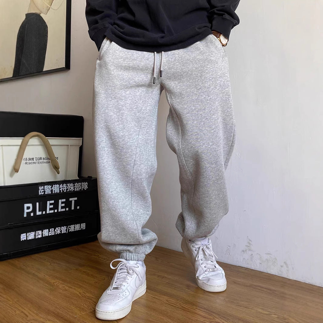 Herren nan tapered Jogginghose mit markanter Schrittnaht Kordelzug und elastischen Knöchelbündchen Drune