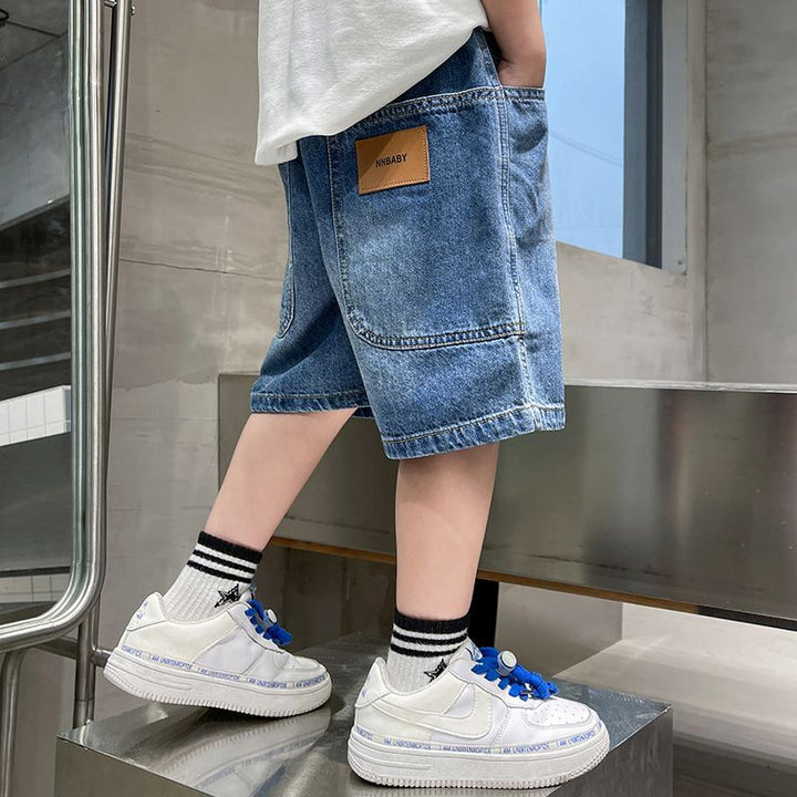 Unisex modische Denim-Shorts mit großen Taschen Drune