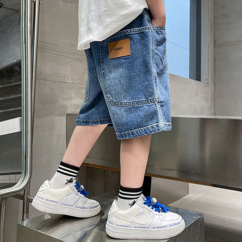 Unisex modische Denim-Shorts mit großen Taschen Drune