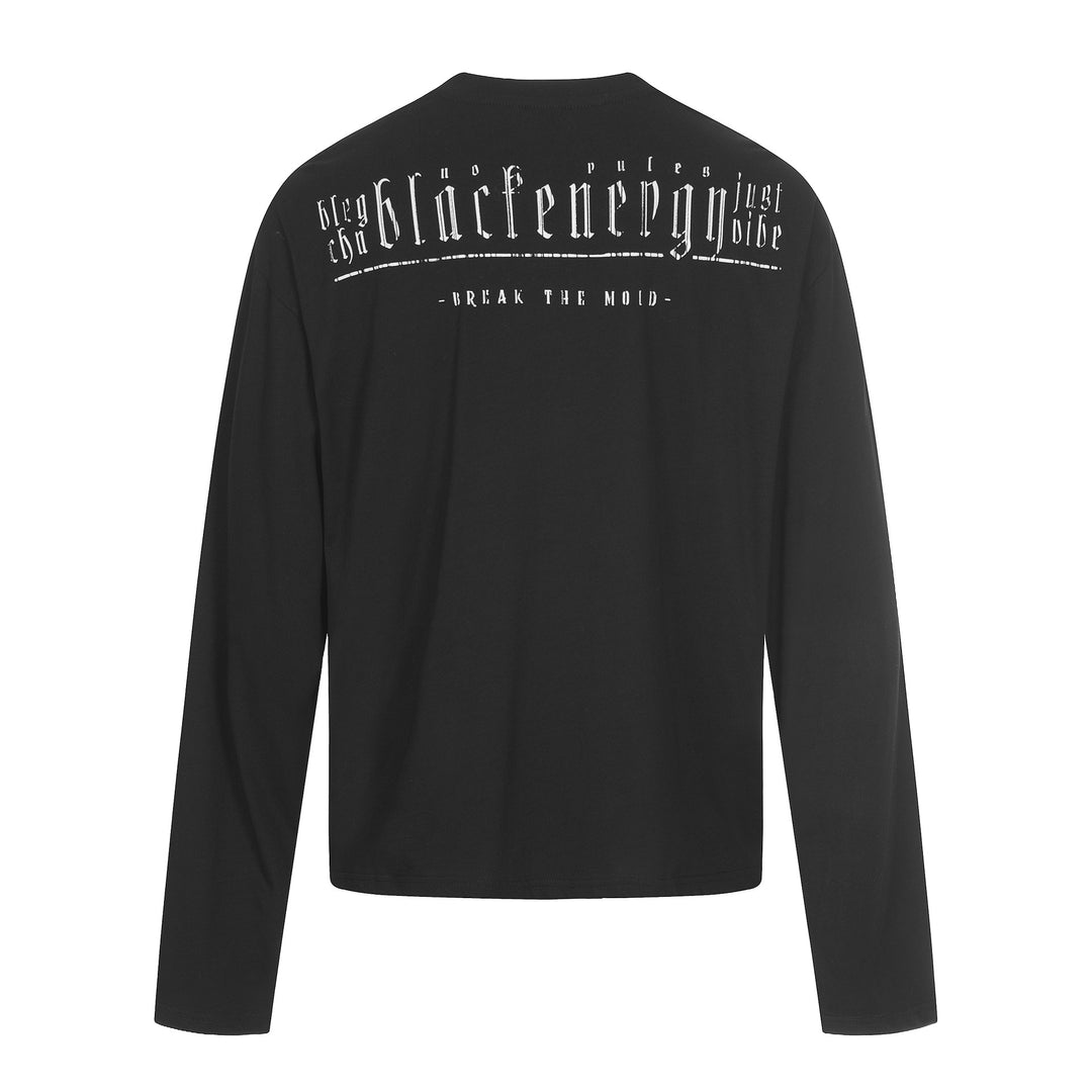 Herren Langarm-Henleyshirt mit doppeltem Rundhalsausschnitt und Knopfleiste Drune