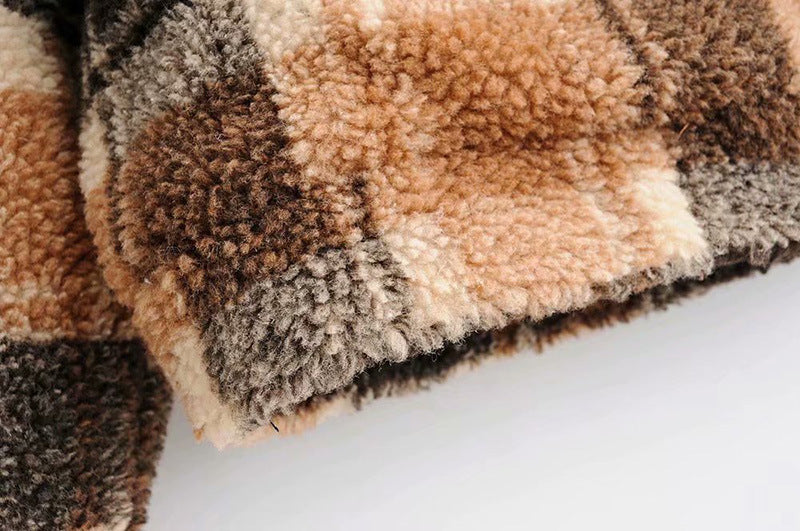 Damen Kuschelige Flanelljacke im karierter Design Drune
