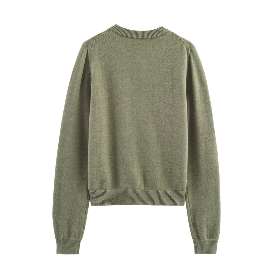 Damen nan feiner Knopfcardigan mit Rundhalsausschnitt, durchgehender Knopfleiste, geripptem Saum und schmaler Silhouette Drune