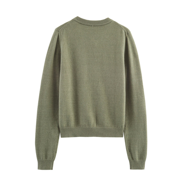 Damen nan feiner Knopfcardigan mit Rundhalsausschnitt, durchgehender Knopfleiste, geripptem Saum und schmaler Silhouette Drune