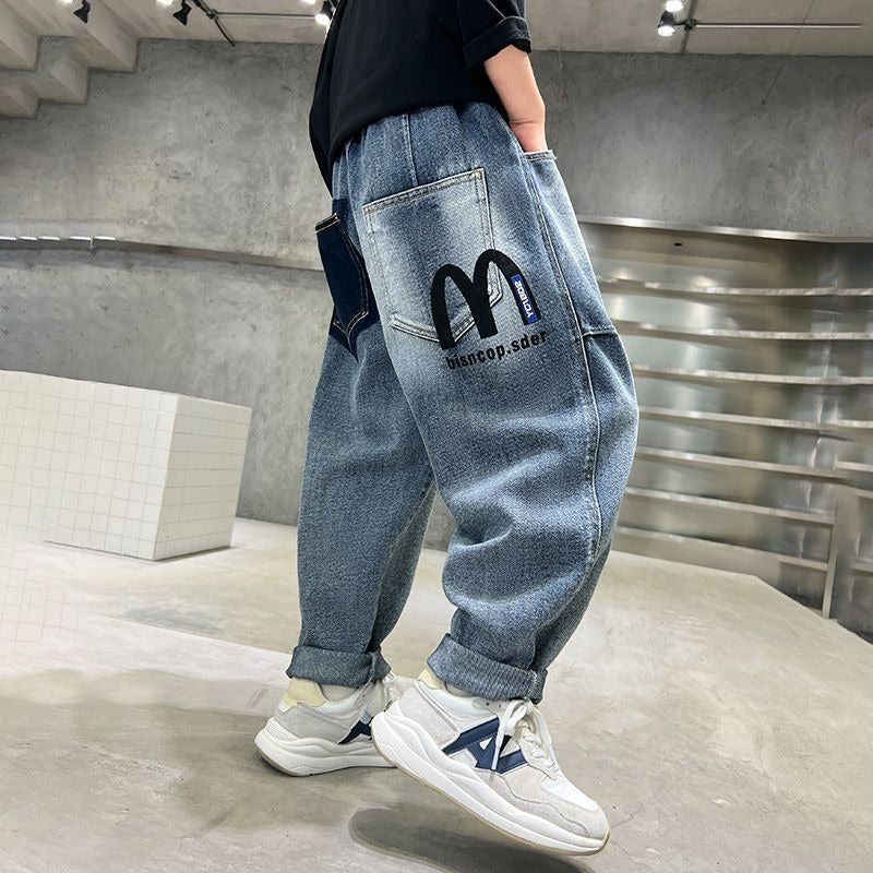 Unisex lässige baggy Jeans mit kreativen Designelementen Drune