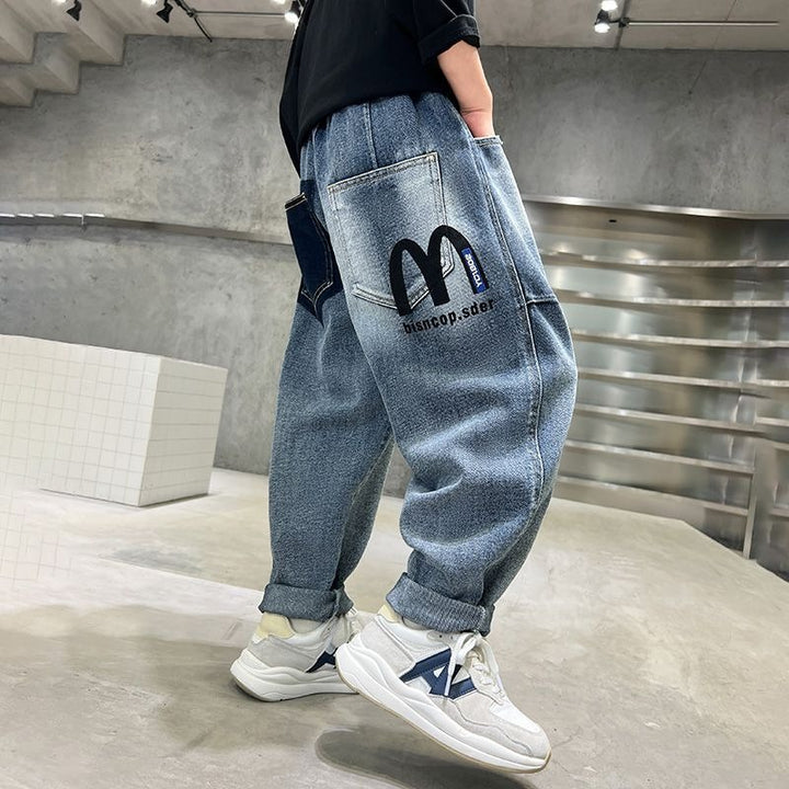 Unisex lässige baggy Jeans mit kreativen Designelementen Drune