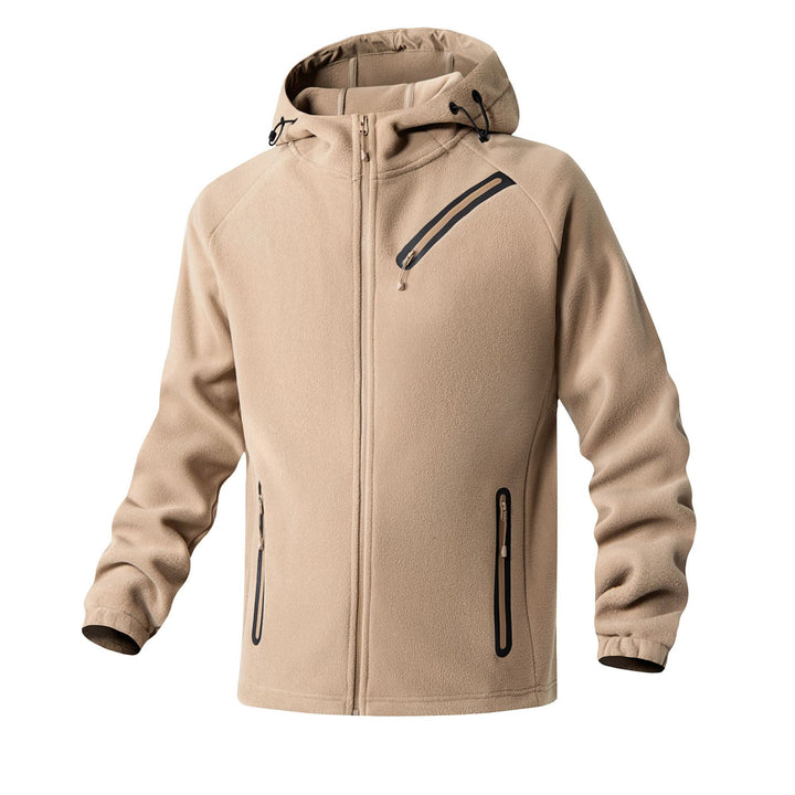 Herren technische Softshell-Fleecejacke mit Kapuze und wasserabweisenden Reißverschlüssen Drune