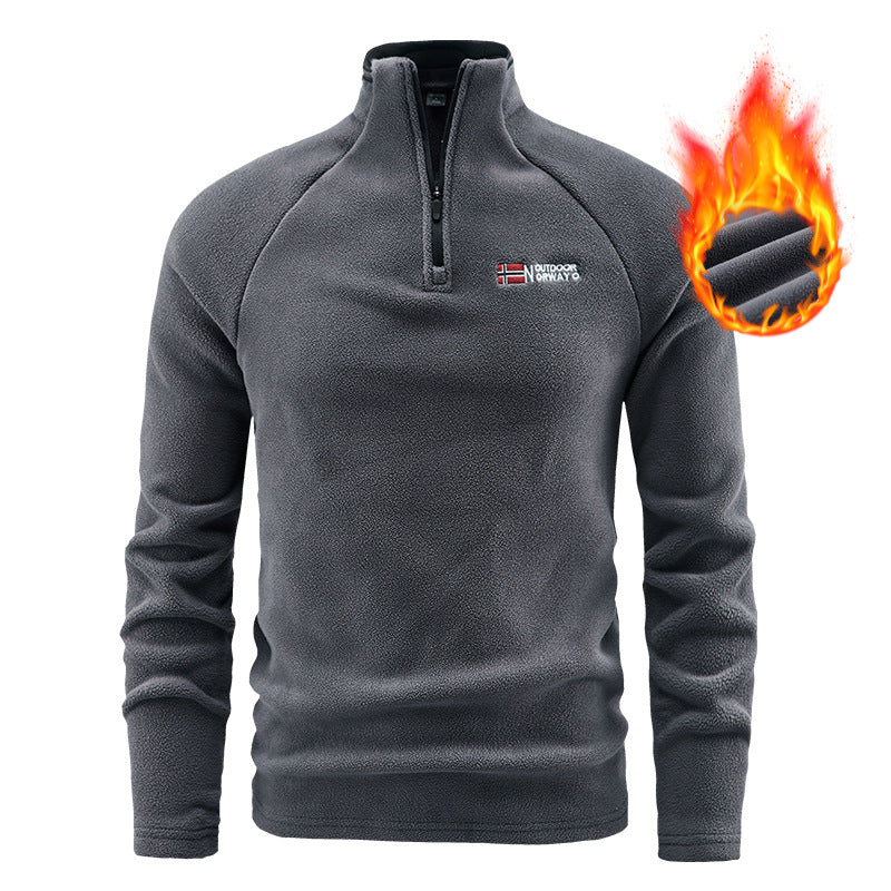 Herren Fleece-Halbzip-Pullover mit stehendem Kragen und atmungsaktivem Thermofleece Drune