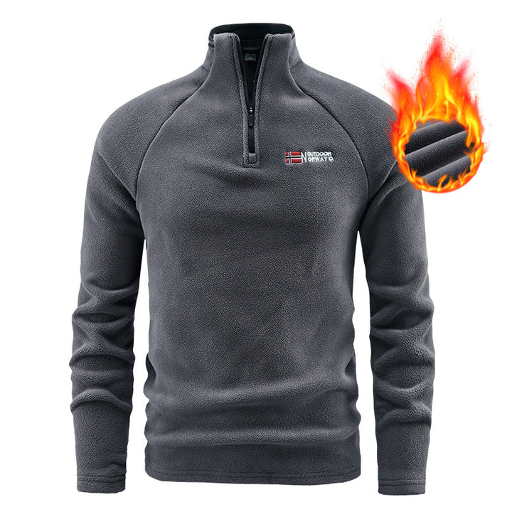 Herren Fleece-Halbzip-Pullover mit stehendem Kragen und atmungsaktivem Thermofleece Drune