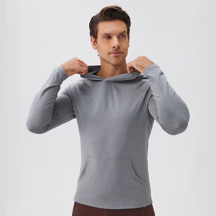 Herren Funktions-Hoodie mit atmungsaktiven Eigenschaften und praktischem Kängurutasche Drune
