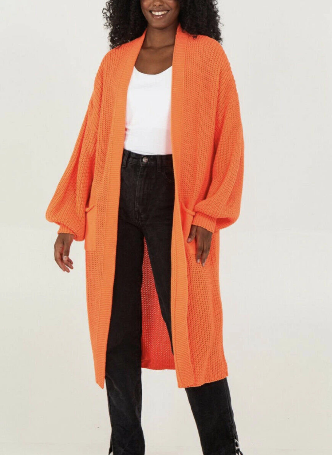 Damen Großer Strickcardigan mit luftiger Silhouette und voluminösen Ärmeln Drune