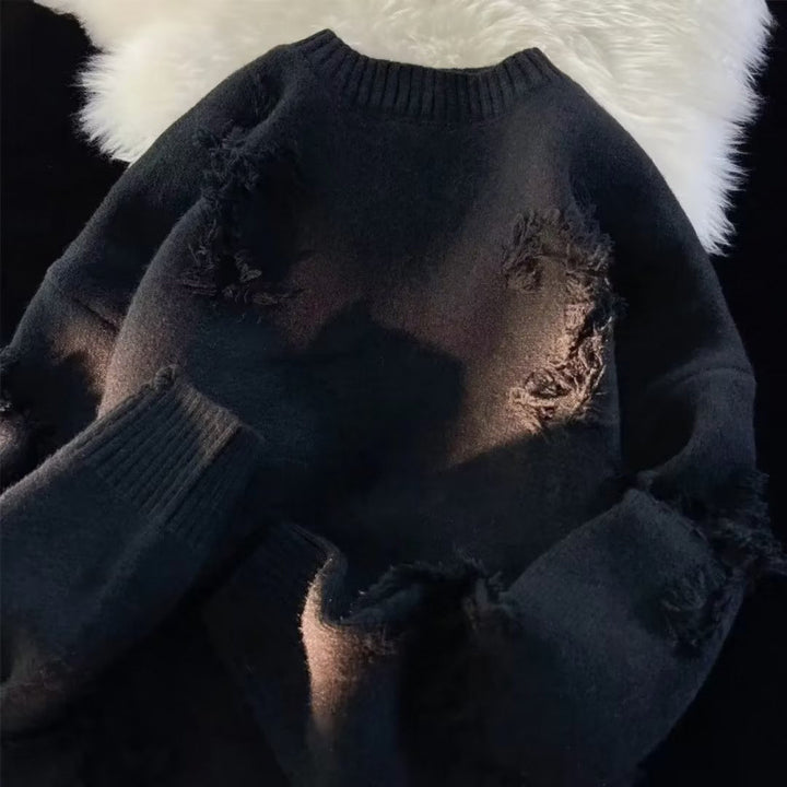Damen Lässiger Oversized-Pullover mit verwaschenem Design Drune