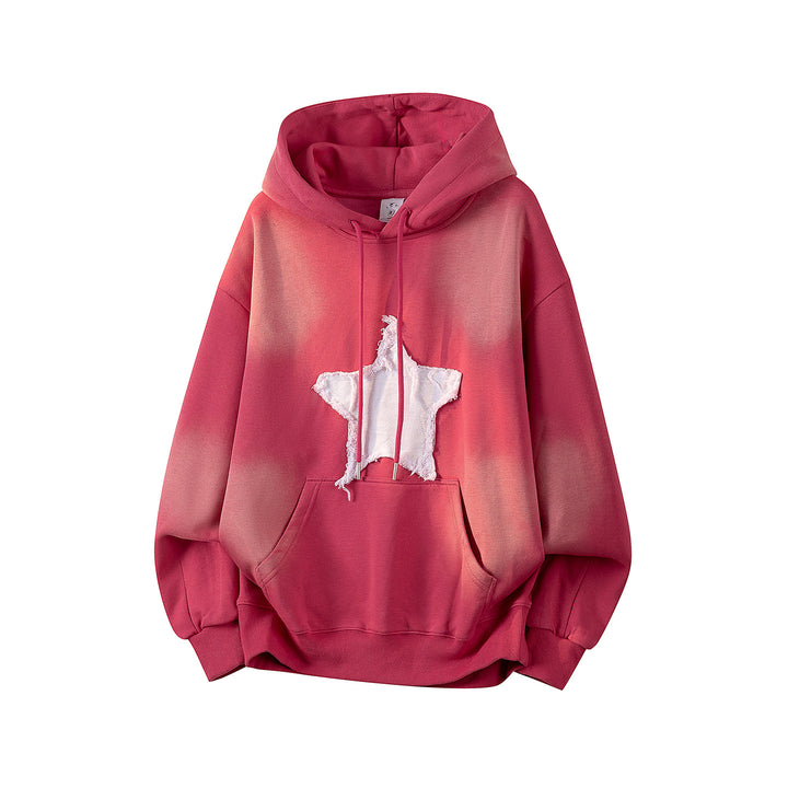 Unisex Oversize Kapuzenpullover mit handschriftlichem Grafik-Print, Kängurutasche & geripptem Saum Drune