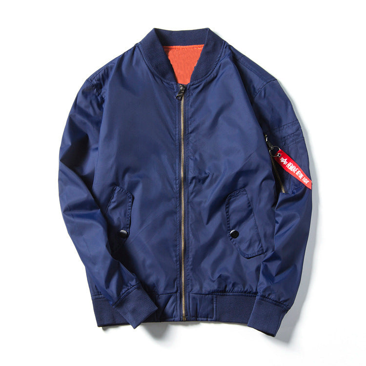 Unisex Leichter Nylon-Fliegerblouson mit kontrastreicher Innenlage und Ärmelzippertasche Drune