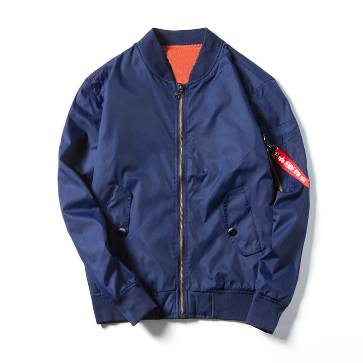 Unisex Leichter Nylon-Fliegerblouson mit kontrastreicher Innenlage und Ärmelzippertasche Drune