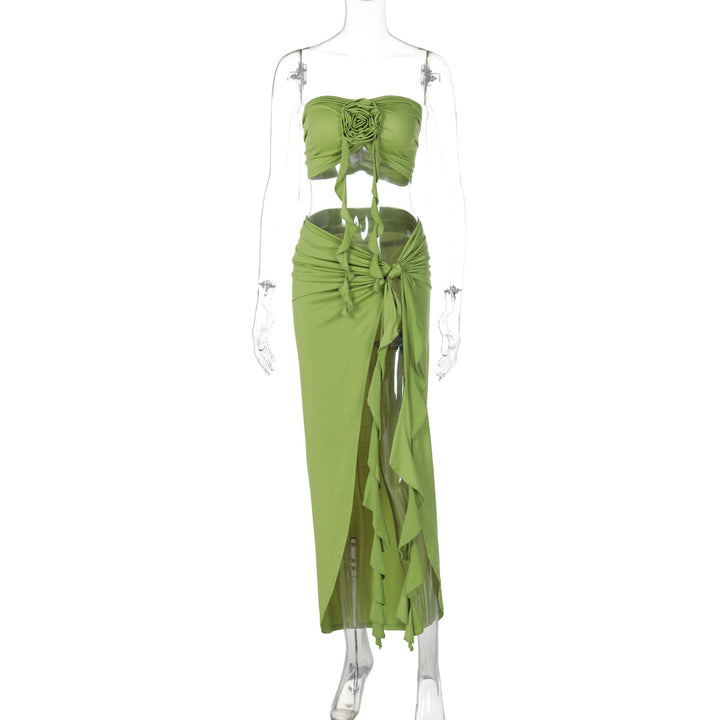 Damen Borten Maxikleid mit asymmetrischem Saum Drune