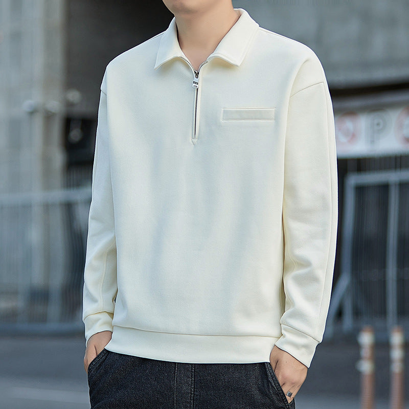 Herren Halbzip-Sweatshirt mit Polokragen und Brustleistentasche Drune