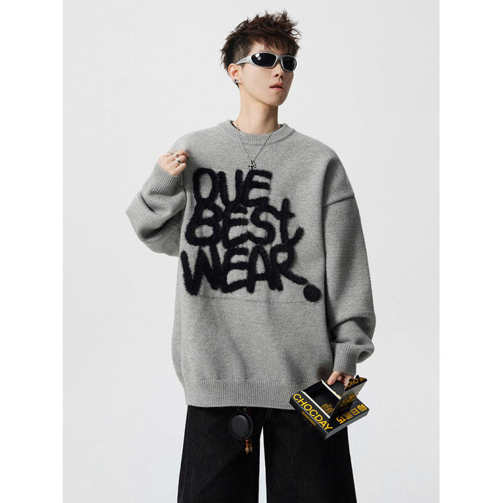 Damen Oversized Sweater mit grafischem Statement Drune