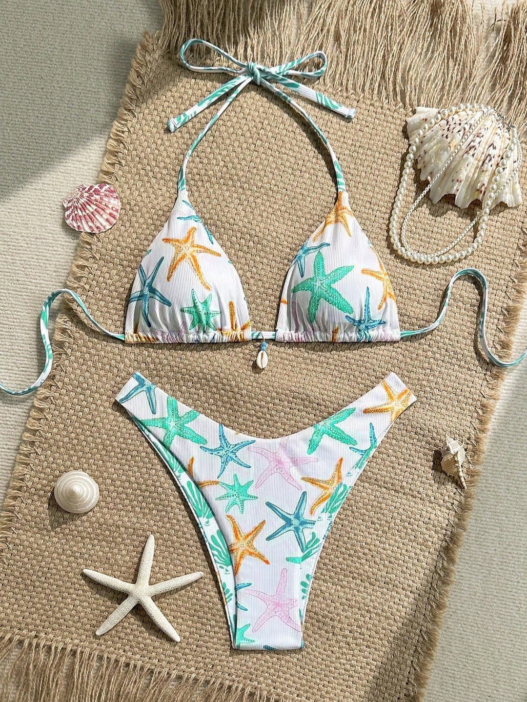 Damen Triangel-Bikini mit maritimem Sternenmuster Drune