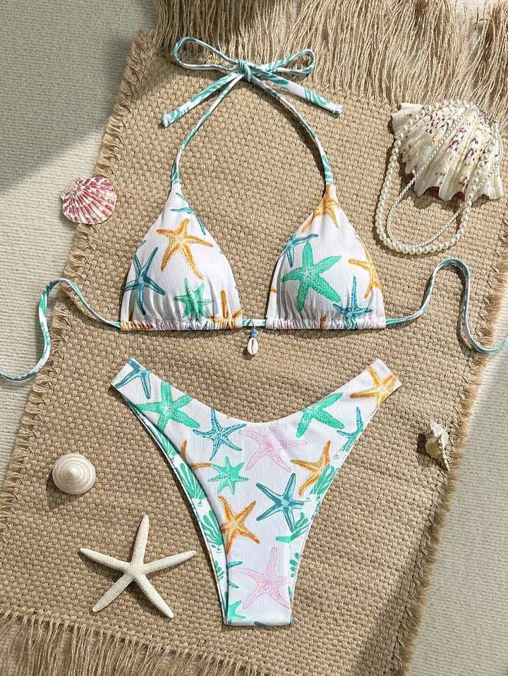 Damen Triangel-Bikini mit maritimem Sternenmuster Drune