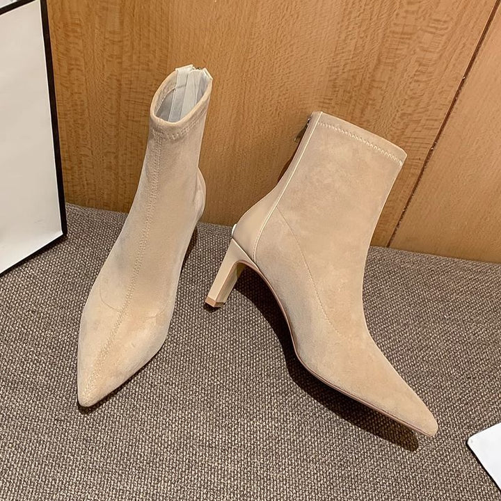 Damen Stretch‑Ankleboots mit schmaler Spitze und sculpted Blockabsatz Drune