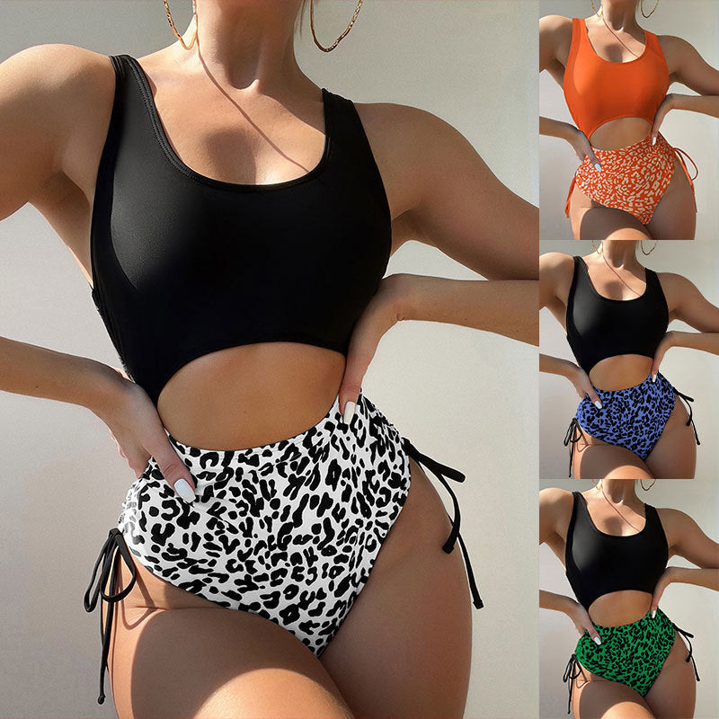 Damen Cut-Out Badeanzug mit modischem Leoprint Drune