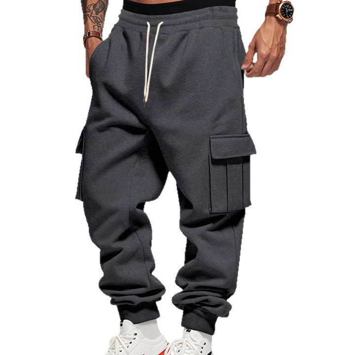 Herren Cargo-Jogginghose mit großzügigen Klappentaschen, elastischem Bund und gerippten Bündchen Drune