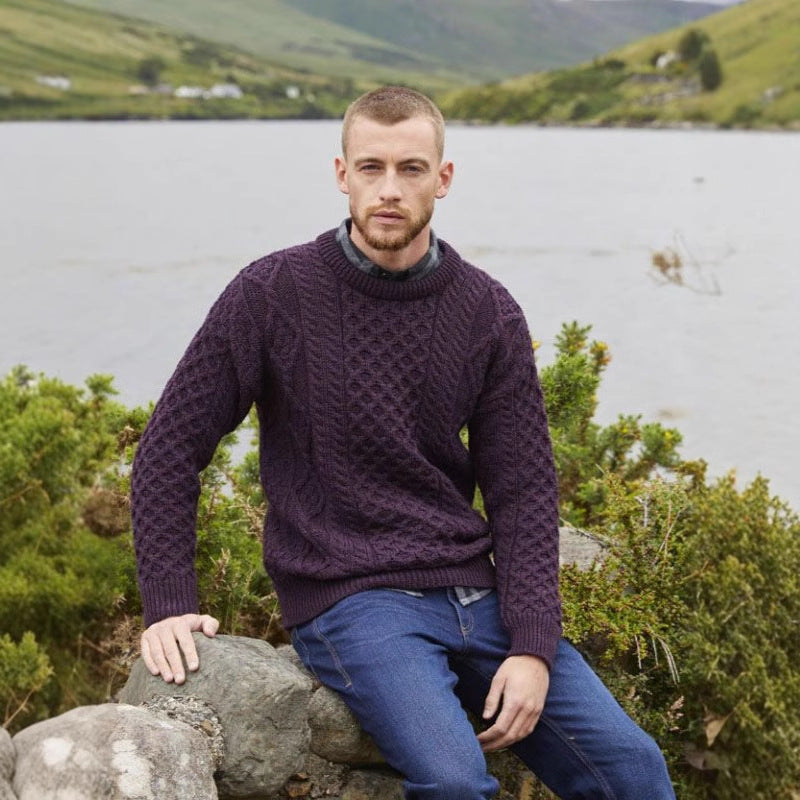 Herren Modischer Strickpullover mit Zopfmuster