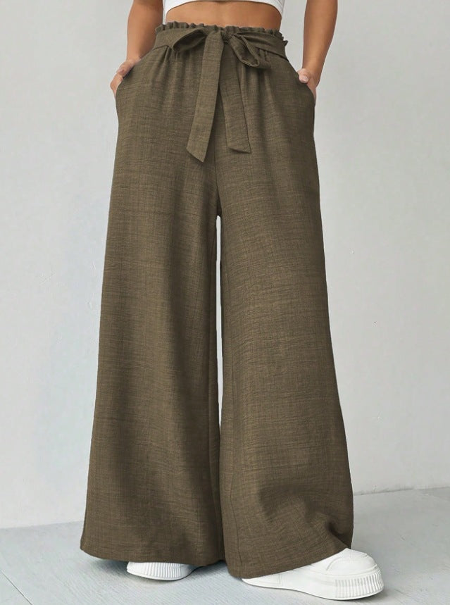 Damen Weit geschnittene Hosen mit verstellbarem Bund Drune