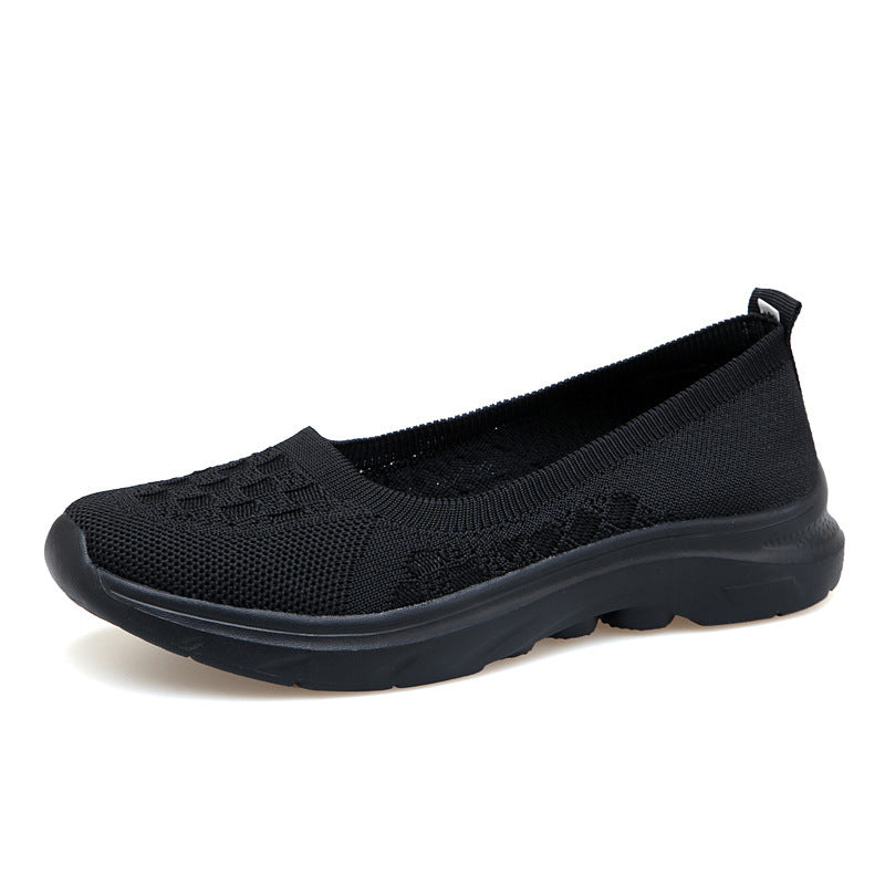 Damen nan Hybrid-Ballerina-Sneaker mit nahtlosem Strickobermaterial, ergonomischem Komfortfußbett und griffiger Laufsohle Drune