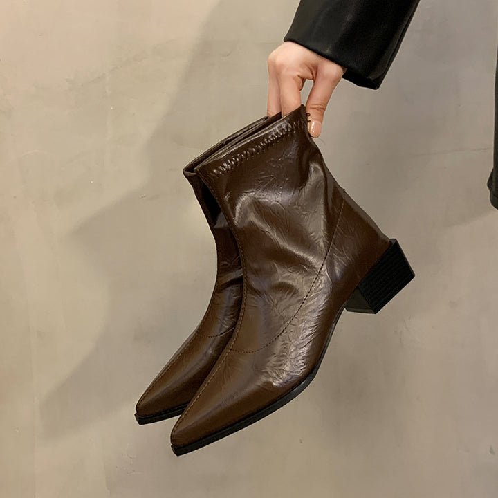Damen Modische und elegante Stiefeletten Drune