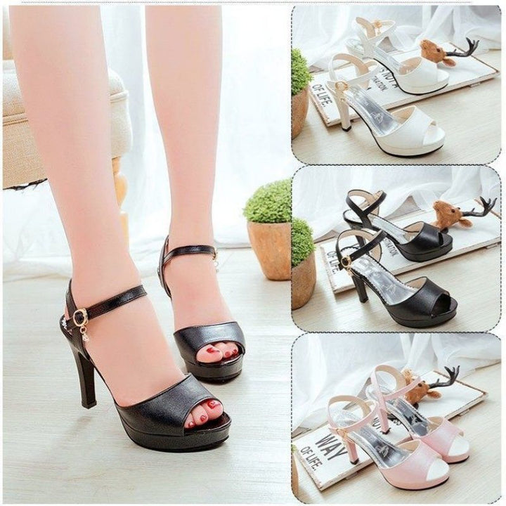 Damen Plateau-Sandalen mit eleganter Rollenschnalle Drune