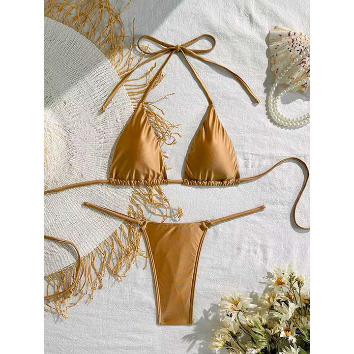 Damen Triangel-Bikini mit fransigen Details Drune