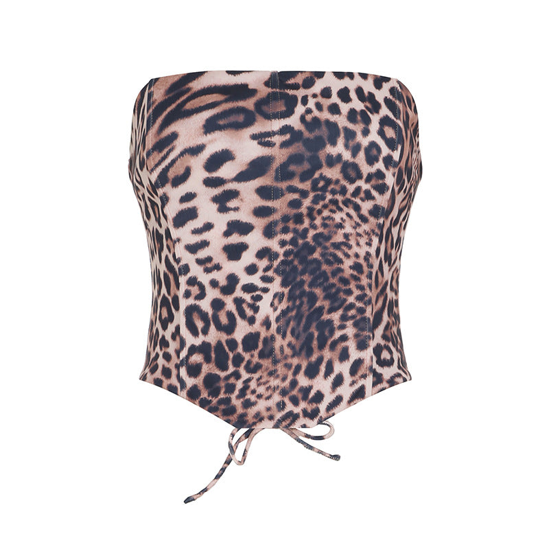 Damen Bustier mit animalischem Druck und figurformendem Schnitt Drune
