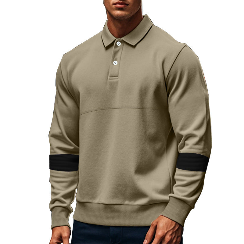 Herren Polo Sweatshirt mit modernem Design und kontrastierenden Ärmelakzenten Drune