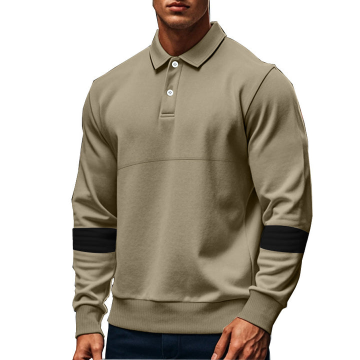 Herren Polo Sweatshirt mit modernem Design und kontrastierenden Ärmelakzenten Drune