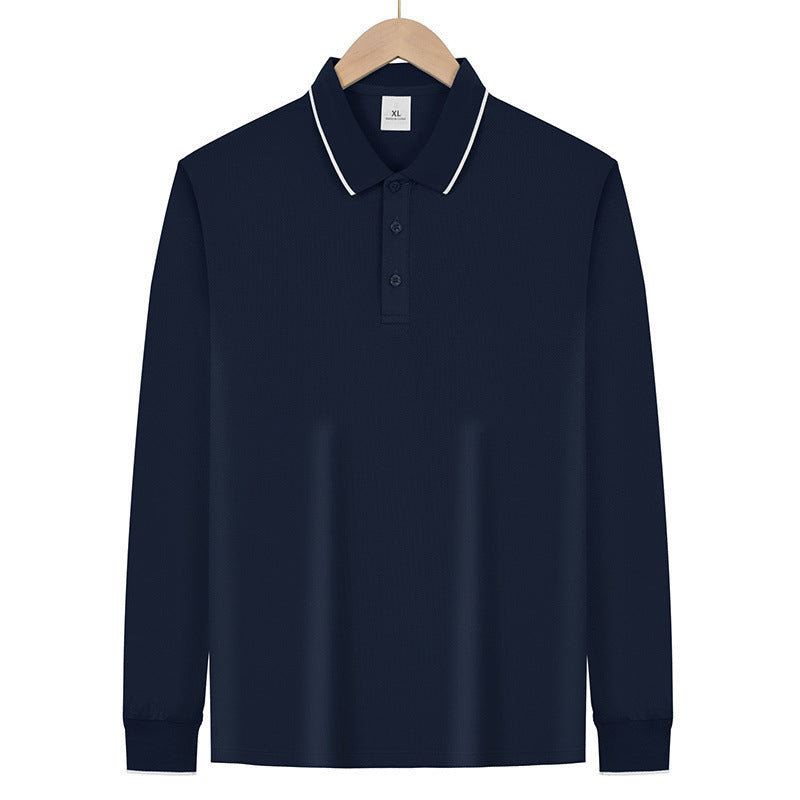 Herren Langärmeliges Funktions-Poloshirt mit Piquéstruktur und Kontrastkragen Drune