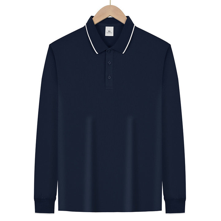 Herren Langärmeliges Funktions-Poloshirt mit Piquéstruktur und Kontrastkragen Drune