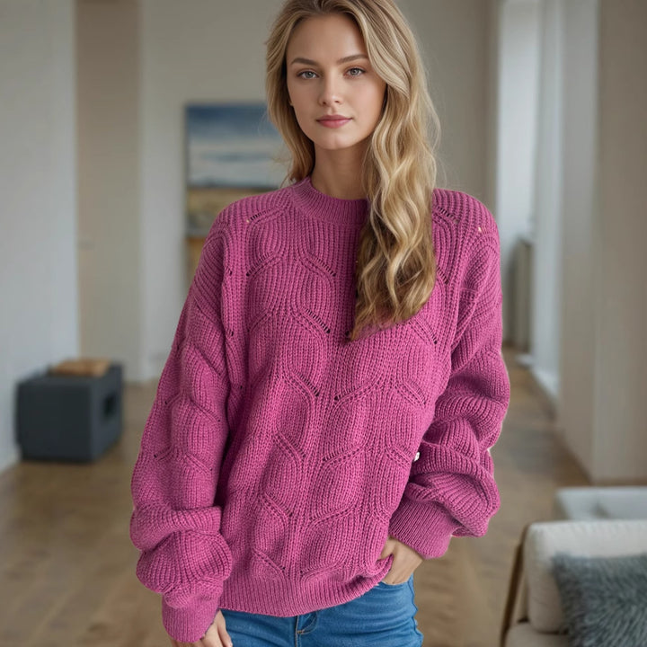 Damen Grobstrickpullover mit strukturiertem Zopfmuster und Oversized-Schnitt Drune