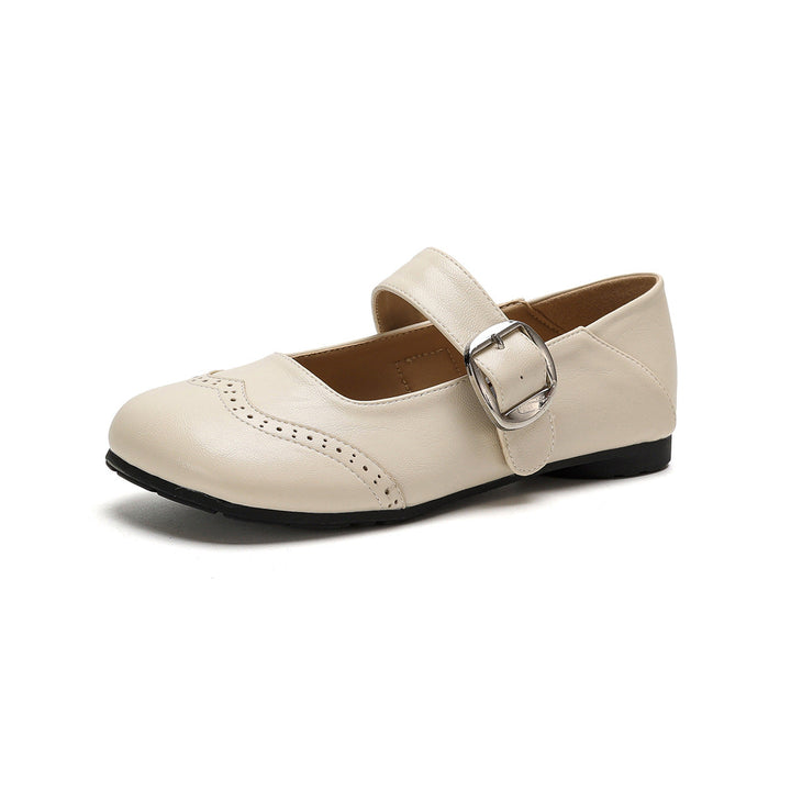 Damen Ballerinas mit verstellbarem Riemen und eleganter Schnalle Drune