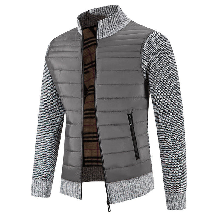 Herren Steppjacke mit modernem Strickärmeln und hohem Kragen Drune