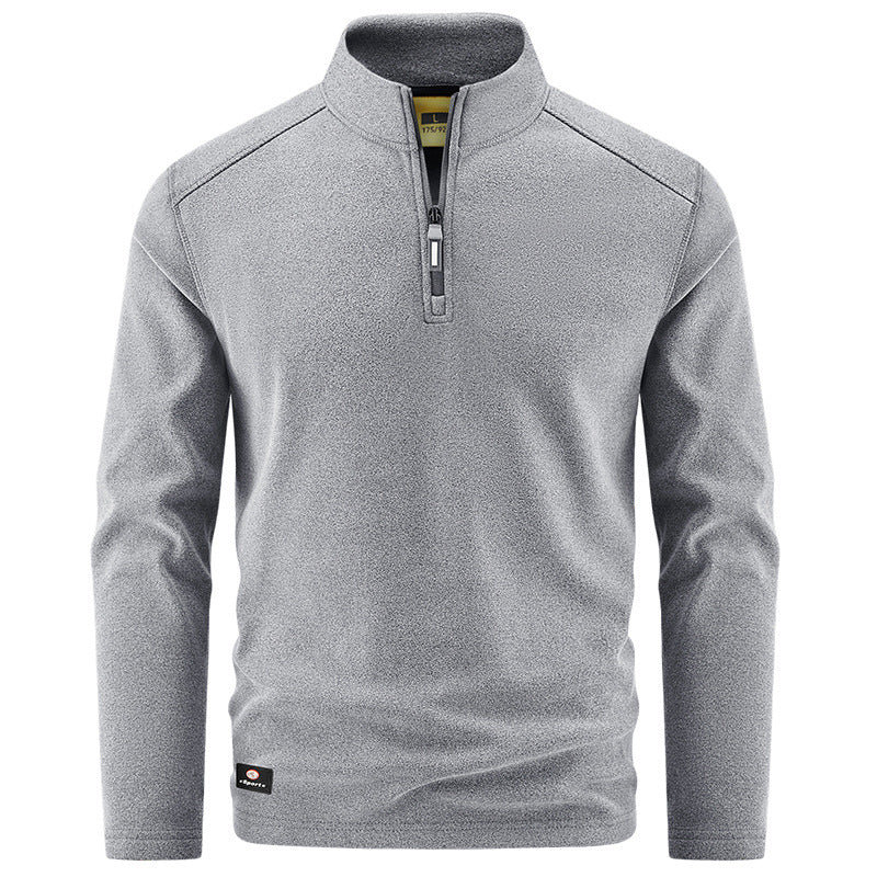 Herren Thermo‑Fleecepullover mit kurzem Reißverschluss und Stehkragen Drune