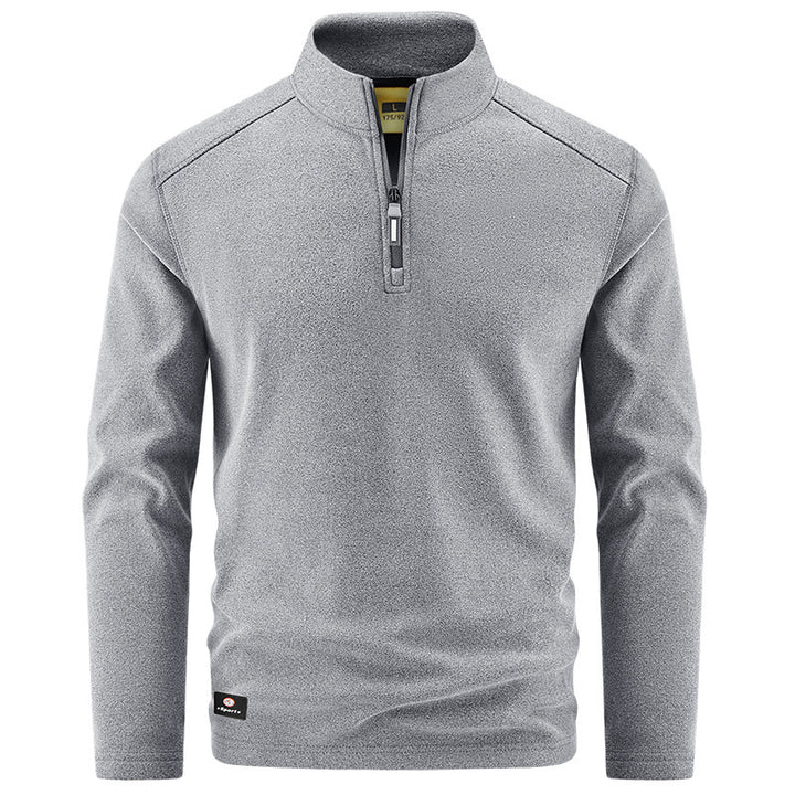 Herren Thermo‑Fleecepullover mit kurzem Reißverschluss und Stehkragen Drune