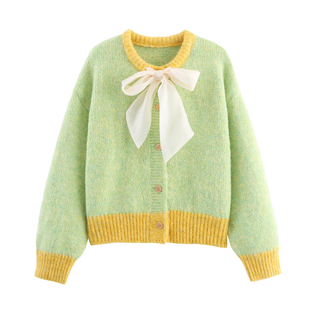 Damen kuschelige Strickjacke mit Schleifenverschluss Drune