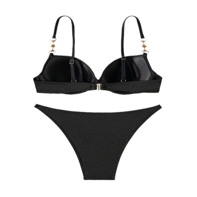 Damen Push-Up-Bikini mit eleganten Schmuckdetails Drune