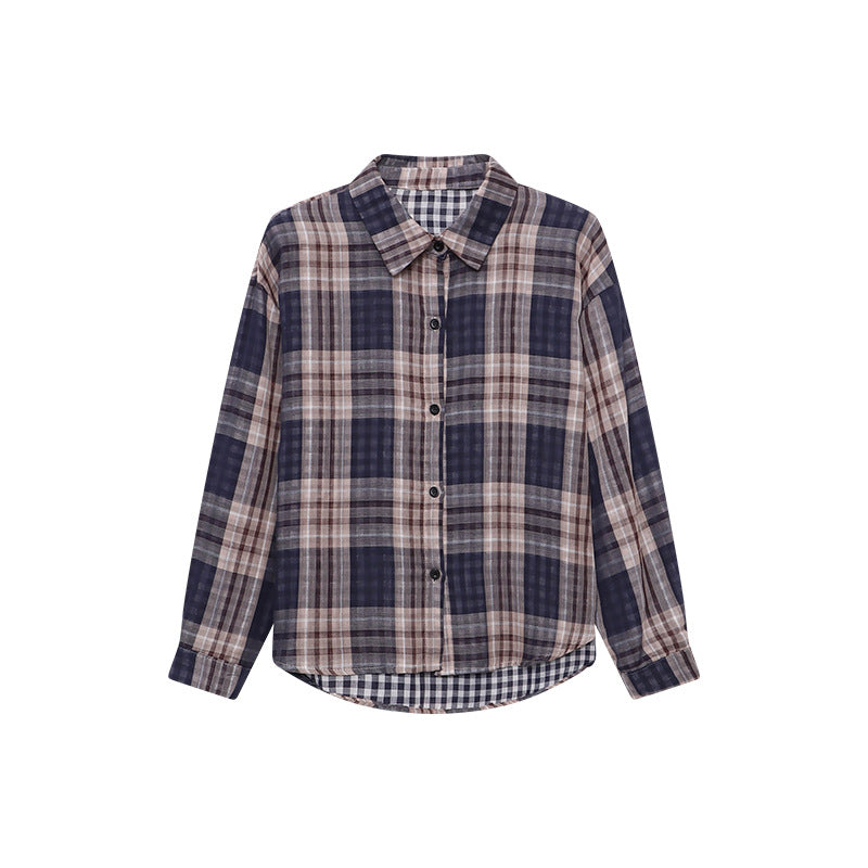 Damen karierte Overshirt mit modischem Schnitt und lässigen Details Drune