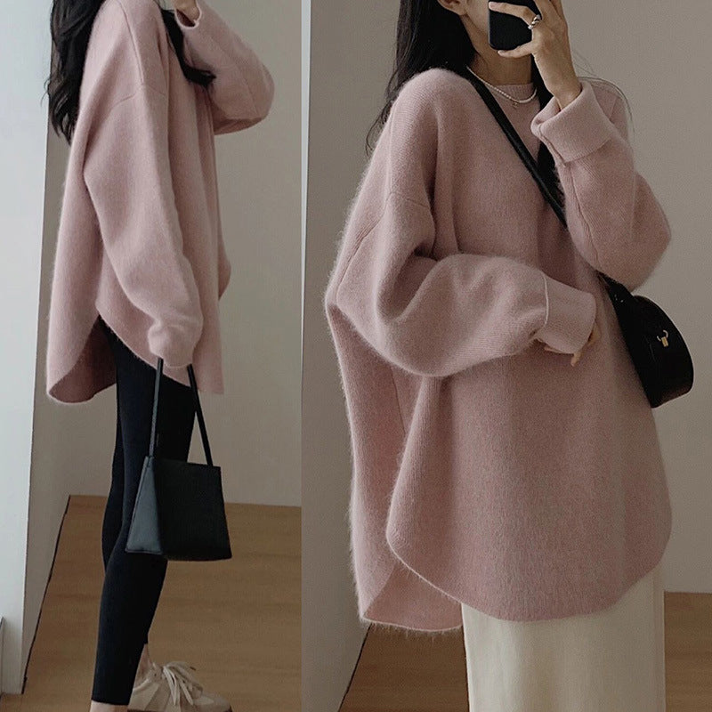 Damen Oversized Pullover im lässigen Stil mit weichem Mohairgefühl Drune