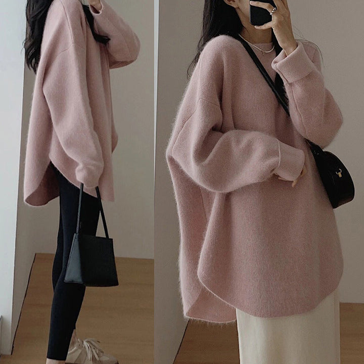 Damen Oversized Pullover im lässigen Stil mit weichem Mohairgefühl Drune