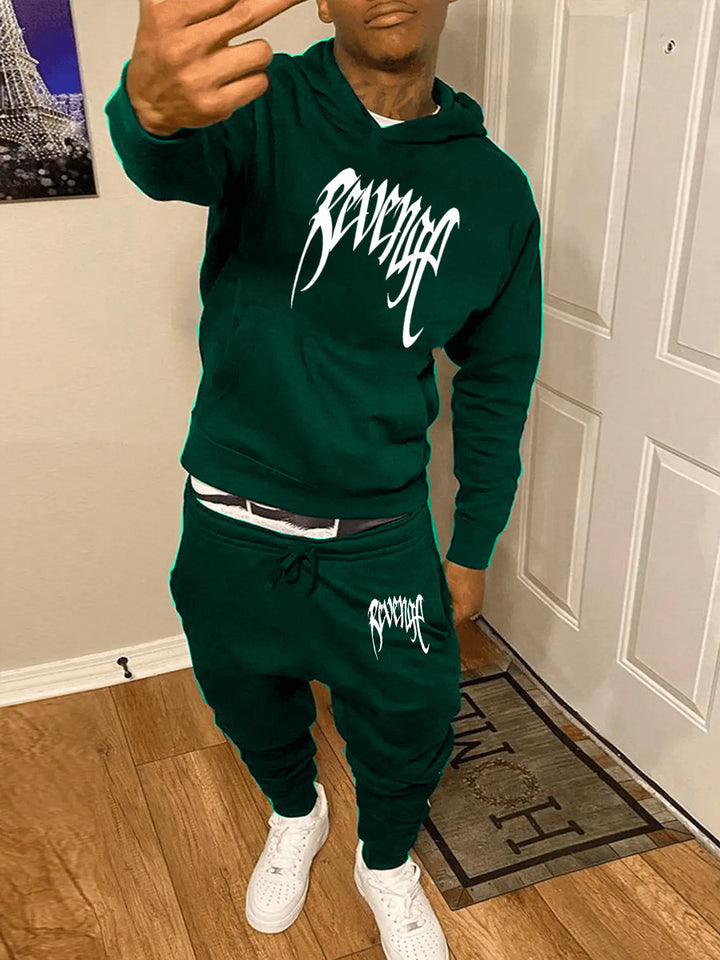 Damen Hoodie- und Jogginghose-Set mit modernem Schriftzug und bequemer Passform Drune